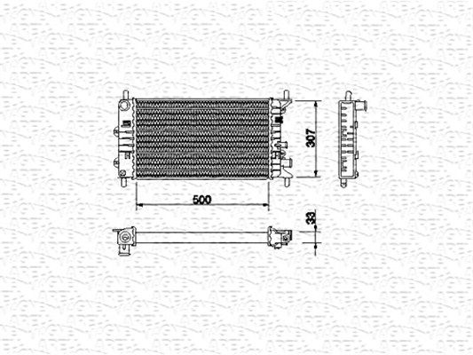 MAGNETI MARELLI Радиатор, охлаждение двигателя 350213493000